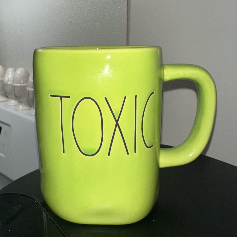 TOXIC Rae Dunn Lime Green Ceramic Mug Artisan Collection Halloween